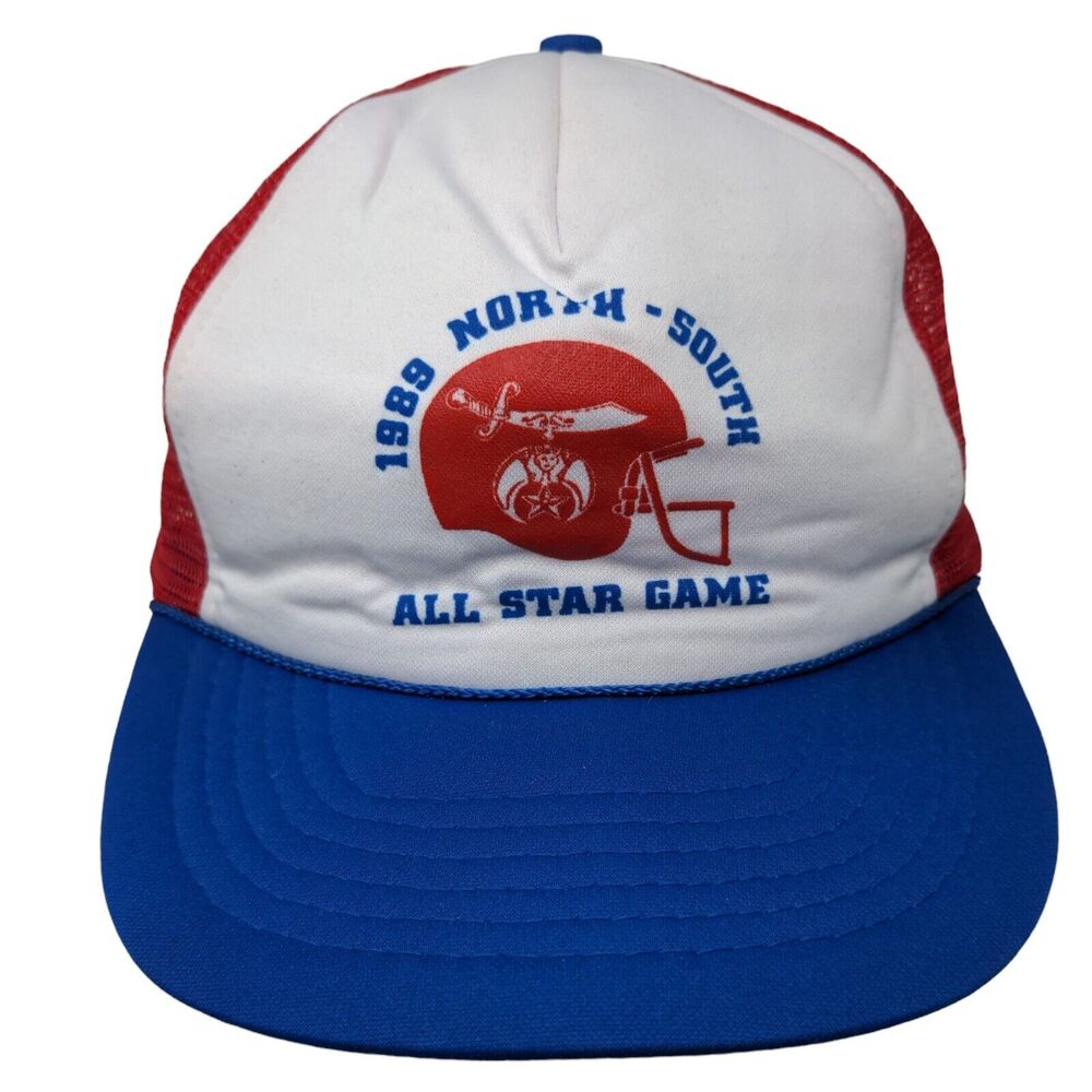 Shriners Men's Snapback Mesh Back Hat Multicolor Size M/L Vintage 1989 80's